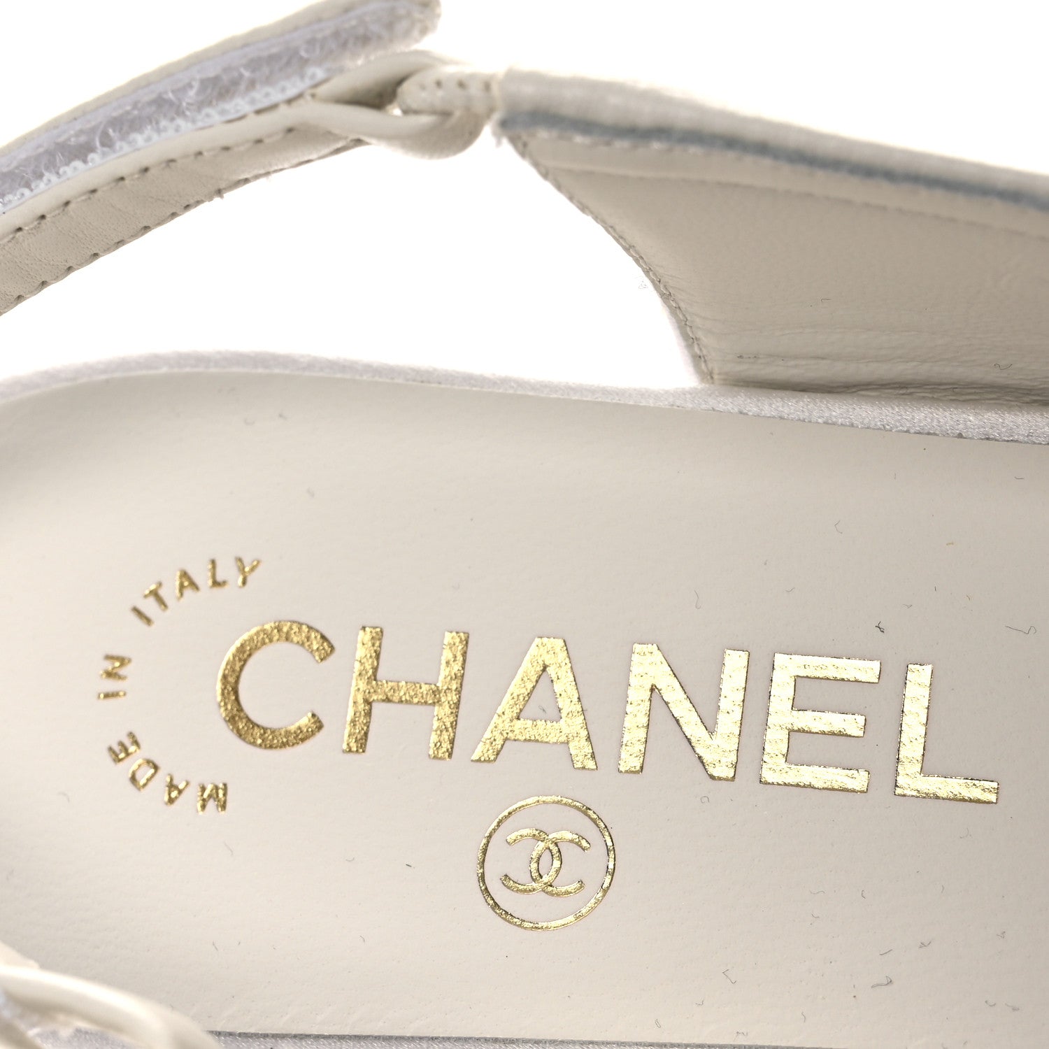 Chanel Satin Crystal Lambskin Grossgrain Bow CC Slingback Flats 39 White Black 9 of 11