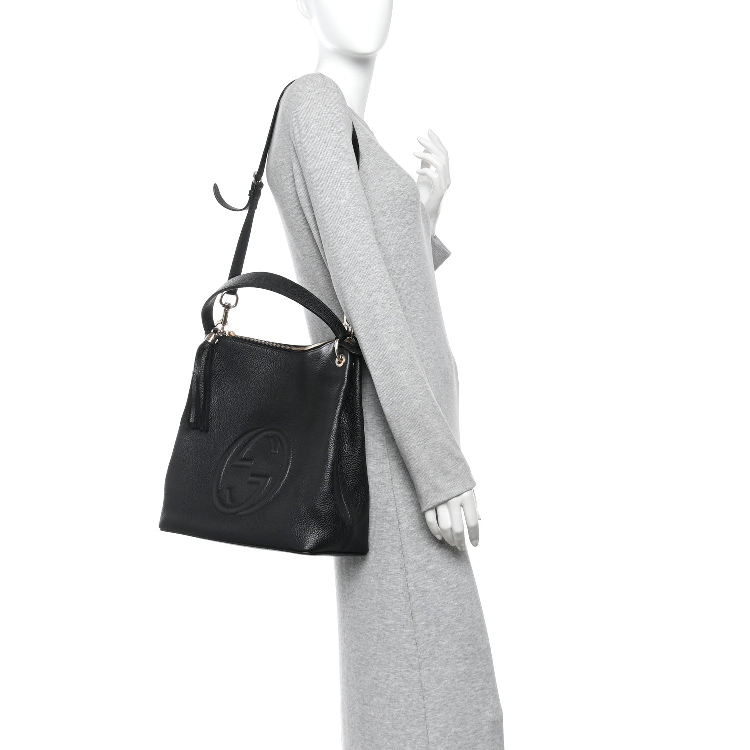 Gucci Pebbled Calfskin Large Soho Hobo Black 2 of 10
