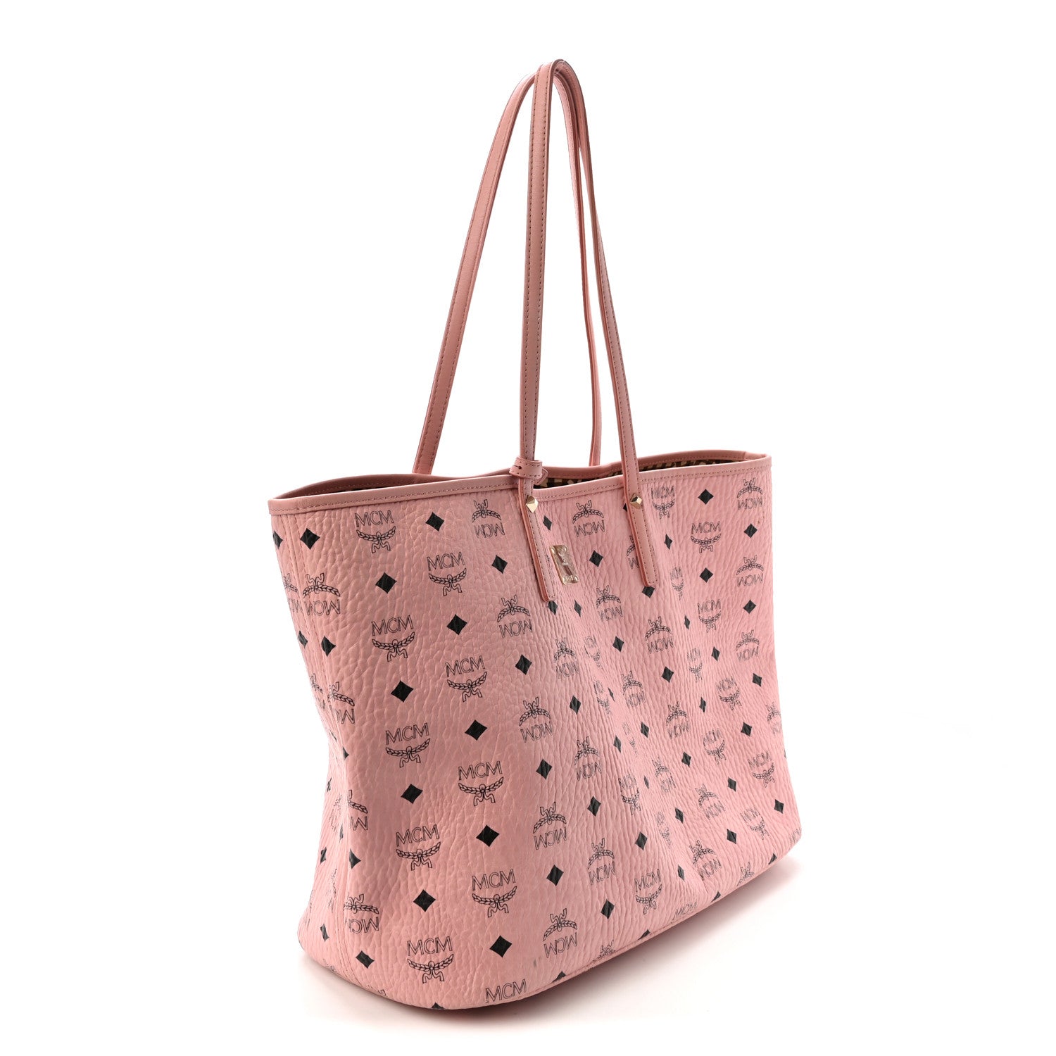 MCM Visetos Medium Liz Reversible Shopper Tote Soft Pink 4 of 10