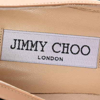 Jimmy Choo Patent Napa Sepia Platform Pumps 35 Nude Black 8 of 9