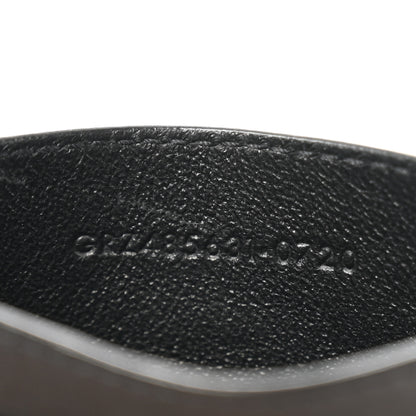 Saint Laurent Calfskin Crocodile Embossed Monogram Credit Card Case Black 7 of 8