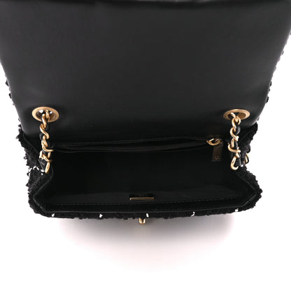 Chanel Tweed Quilted Mini Square Pearl Crush Flap Black 5 of 12