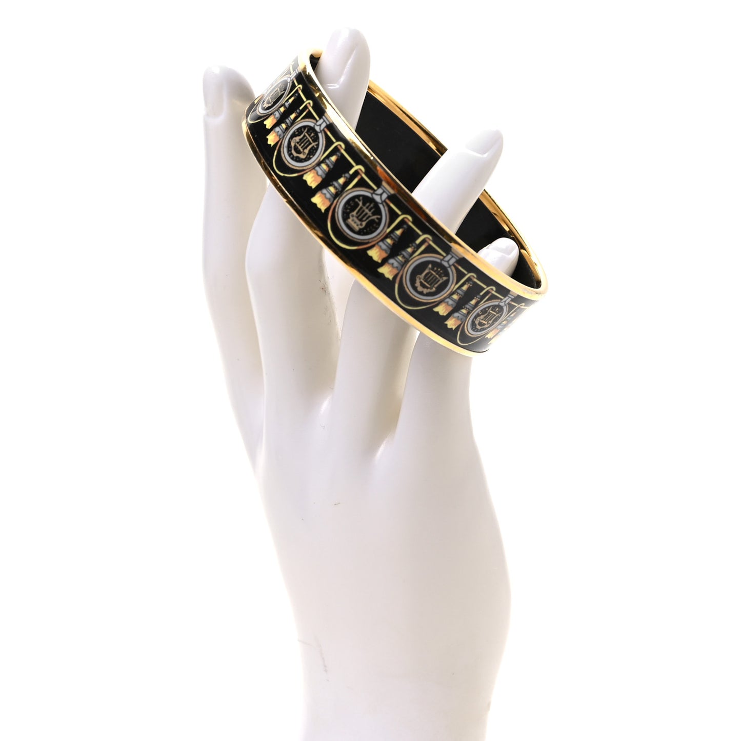 Enamel Printed Wide Bracelet 70 Black
