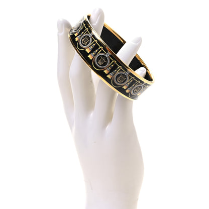 Hermes Enamel Printed Wide Bracelet 70 Black 2 of 5