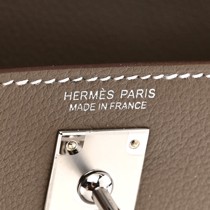 Hermes Evercolor Verso Kelly Danse II Belt Bag Etoupe Vert Fonce 6 of 11