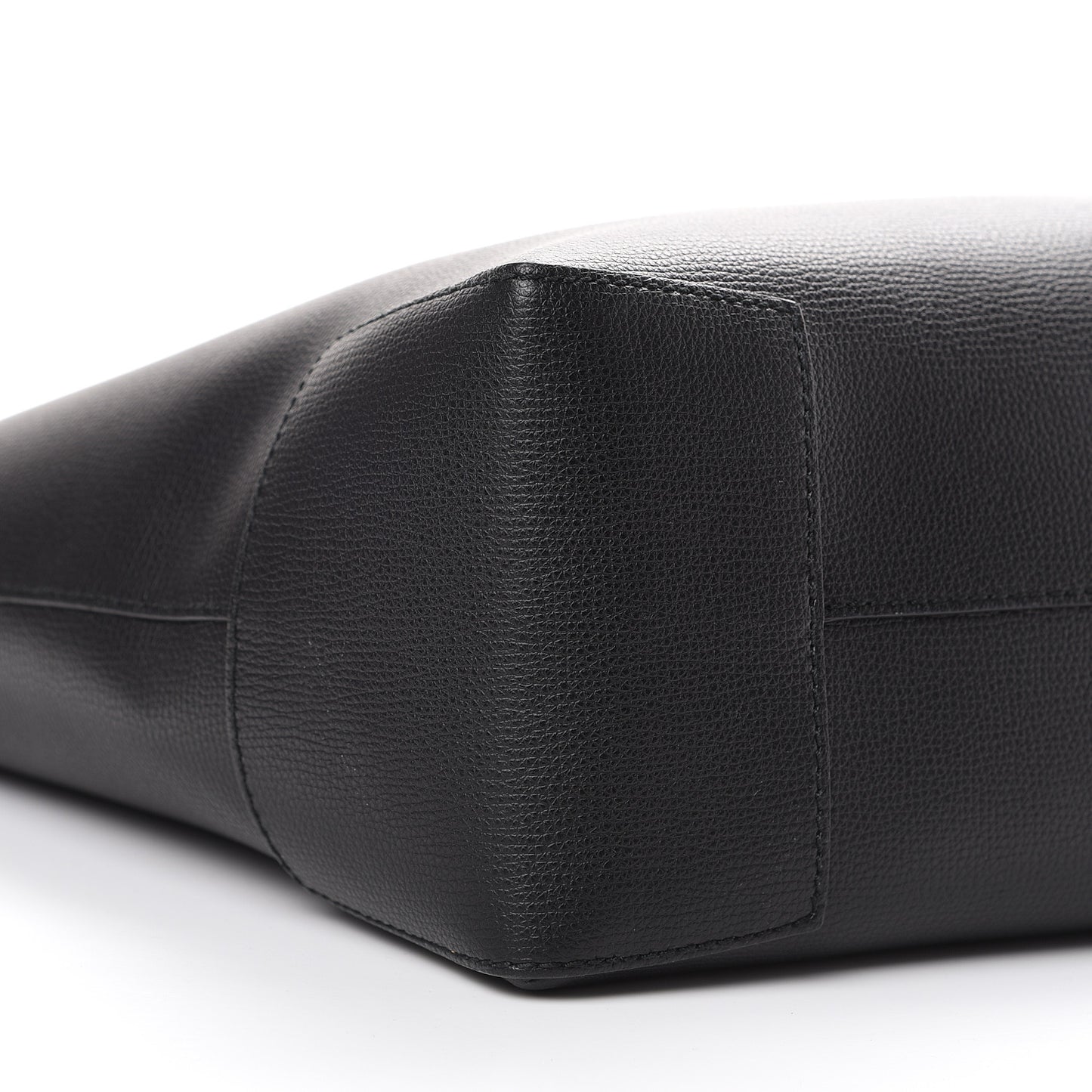 Calfskin TB Motif Embossed Medium Tote Black