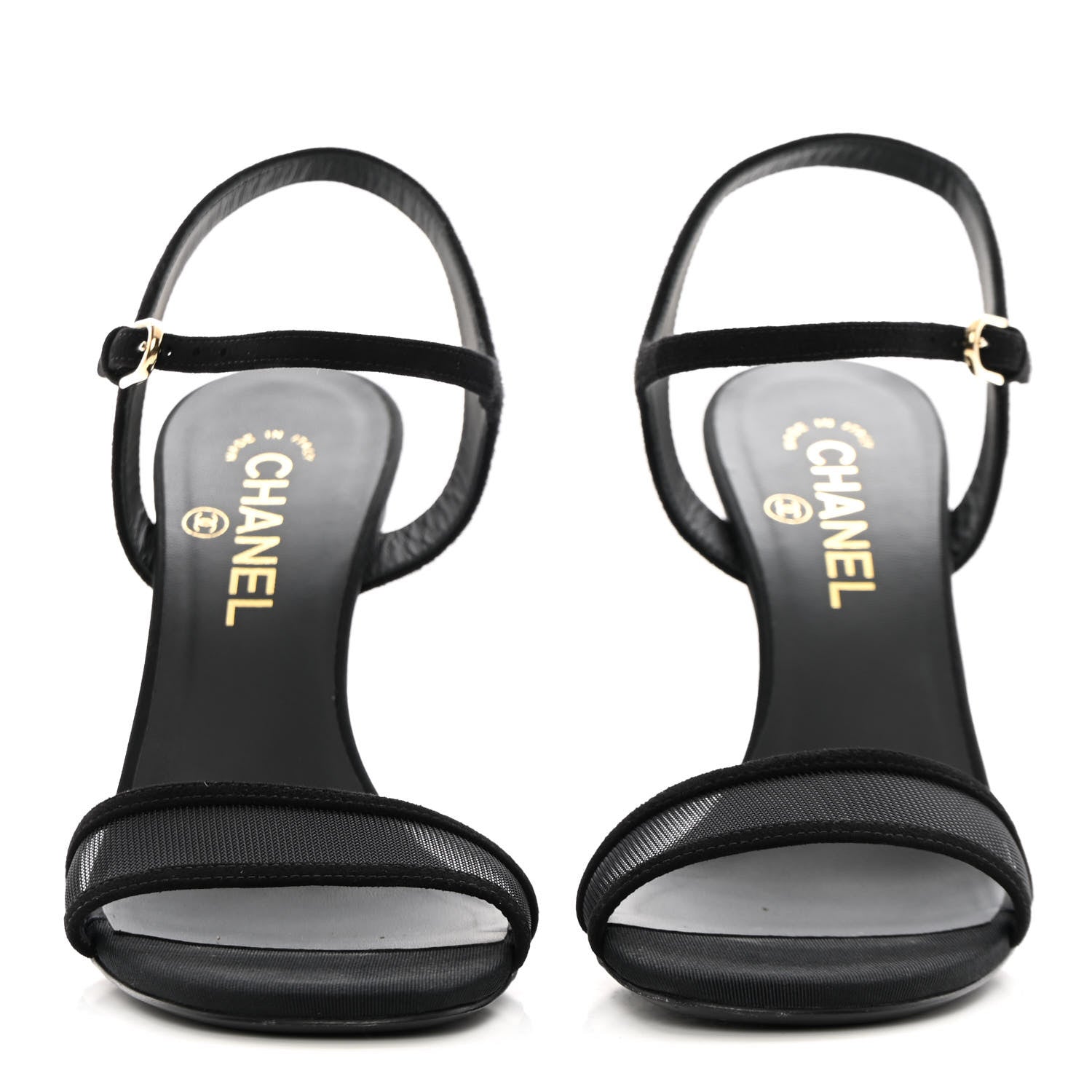 Chanel Lambskin Grosgrain Open Toe Pearl Sandal Heels 39.5 Black 2 of 12