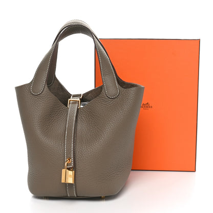 Hermes Taurillon Clemence Picotin Lock 18 PM Etoupe 11 of 11