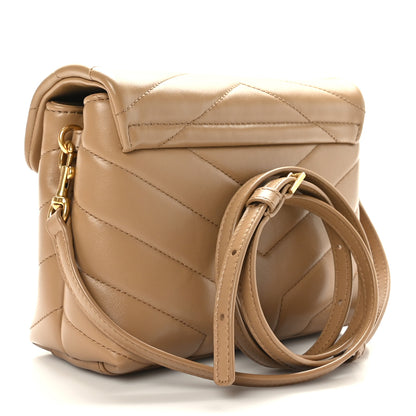 Saint Laurent Calfskin Y Quilted Monogram Toy Loulou Crossbody Bag Latte 2 of 8