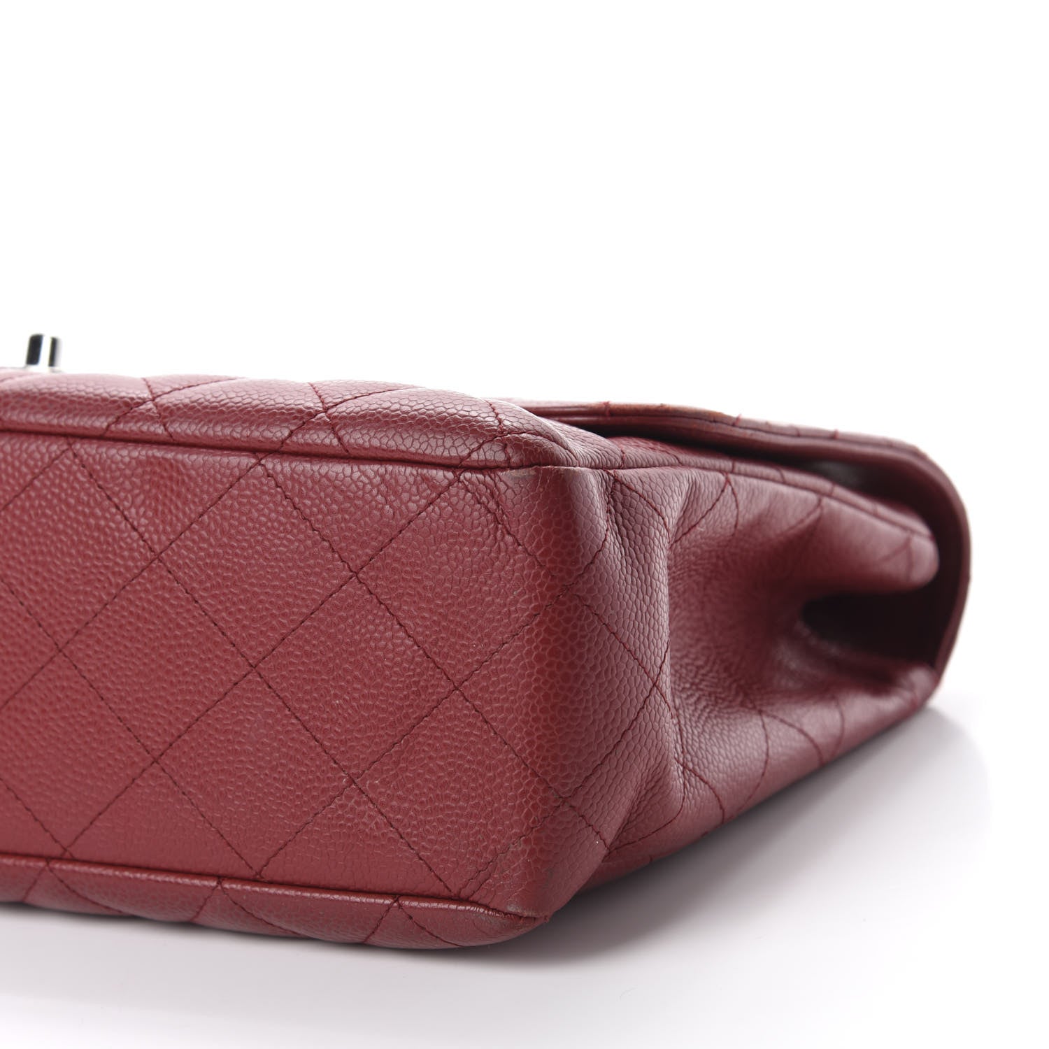 Chanel Caviar Quilted Jumbo Single Flap Bijoux Chain Red 7 of 21