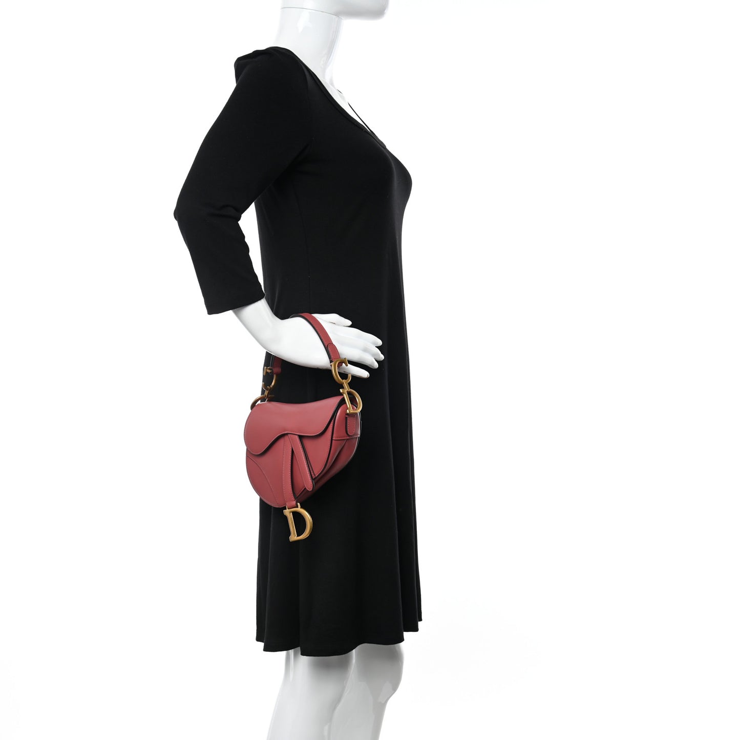 Calfskin Mini Saddle Bag Dusty Pink