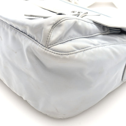Prada Re-Nylon Vela Saffiano Pocket Double Buckle Messenger Shoulder Bag Fiordaliso 9 of 9