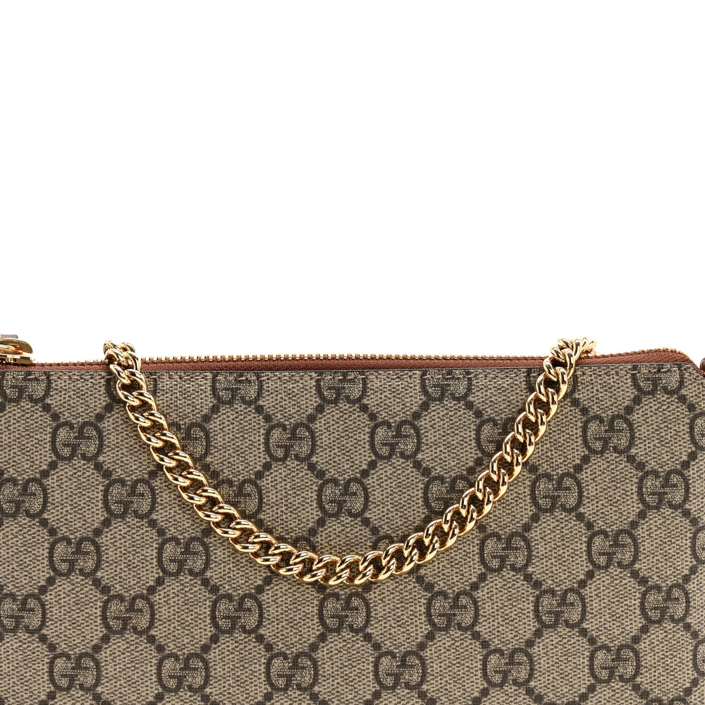 GG Supreme Monogram Wrist Wallet  Brown