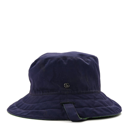Gucci Monogram Multicolor Reversible Self-Tie Bucket Hat S Green Blue 7 of 16