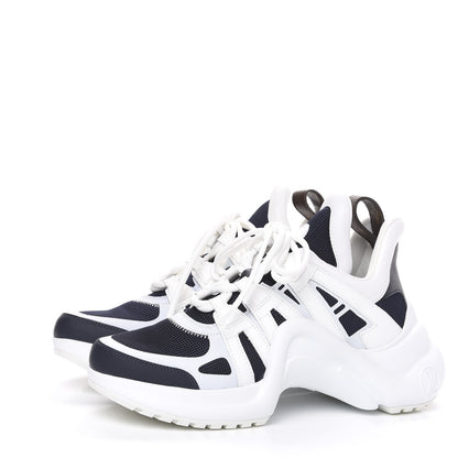 Louis Vuitton Calfskin Technical Nylon LV Archlight Sneakers 37 Marine 3 of 9