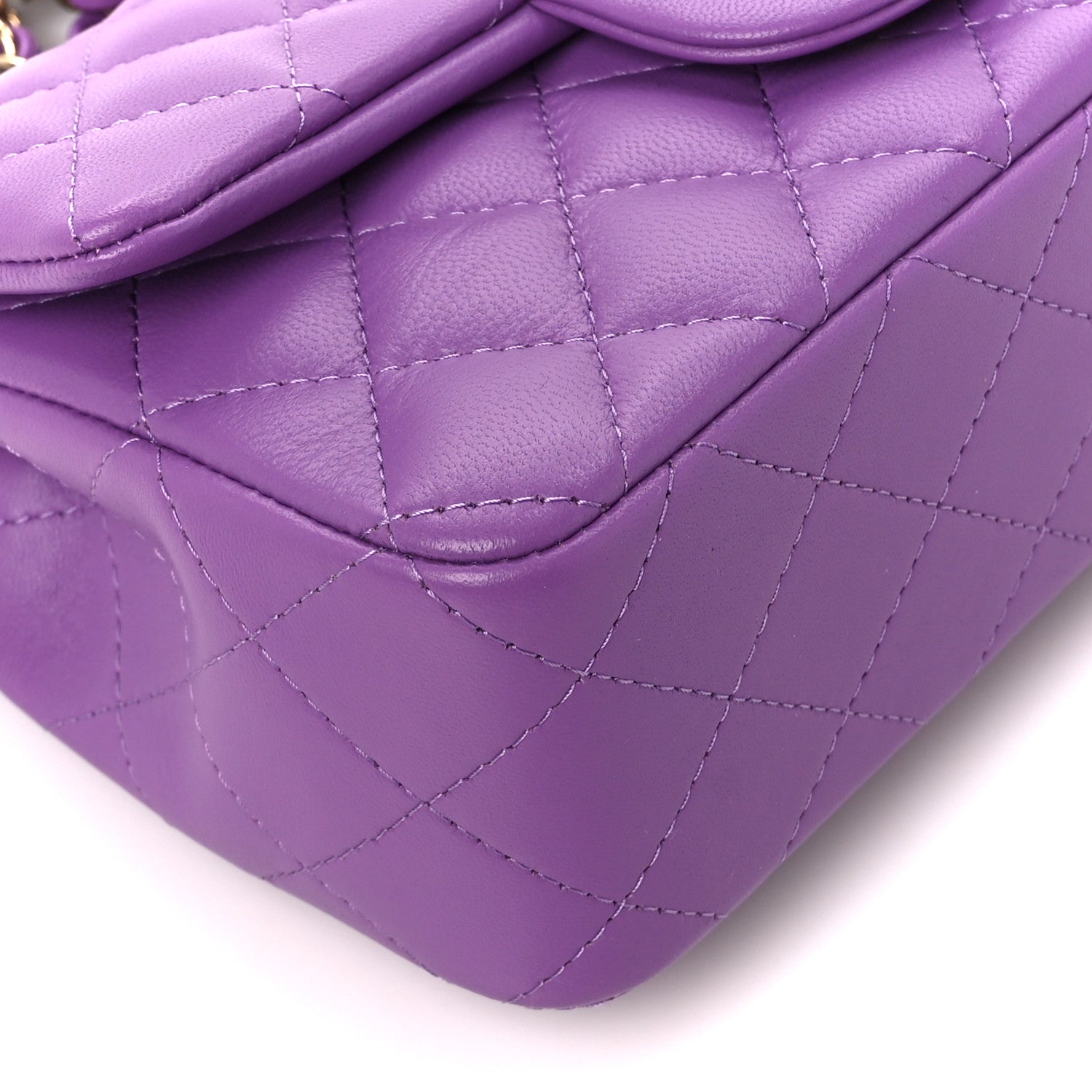 Chanel Lambskin Quilted Mini Rectangular Flap Purple 10 of 11