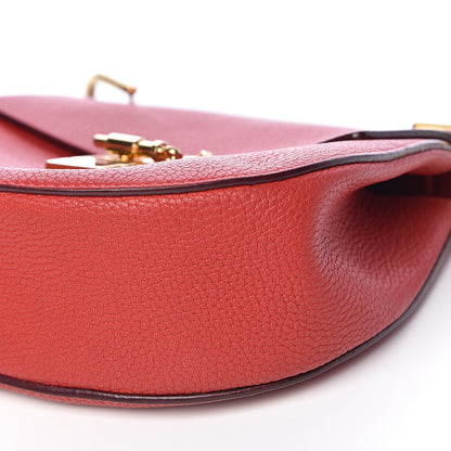 Chloe Grained Lambskin Drew Shoulder Bag Plaid Red 8 of 18