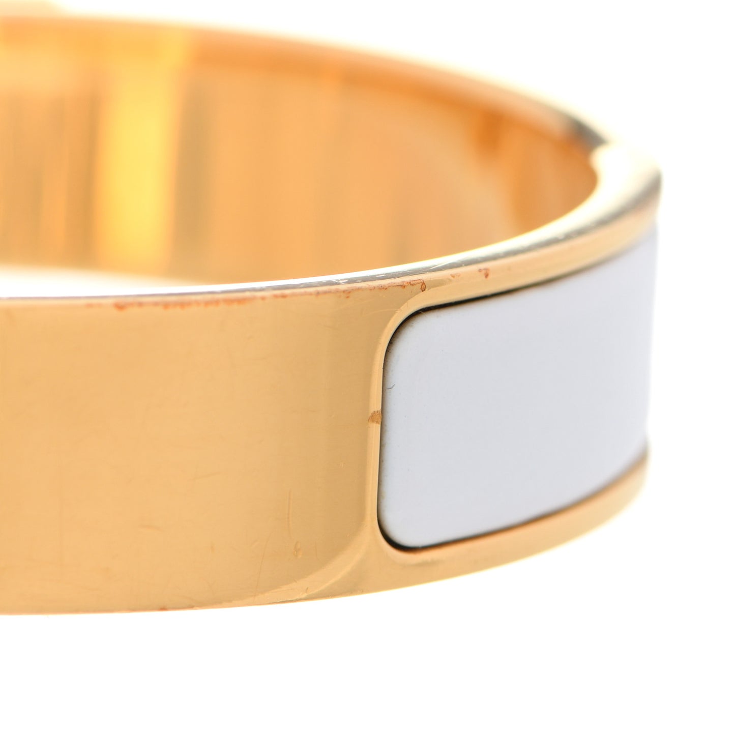 Enamel Narrow Clic Clac H Bracelet GM White