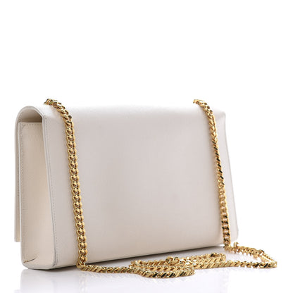 Saint Laurent Grain De Poudre Medium Classic Monogram Kate Satchel Porcellana 3 of 10