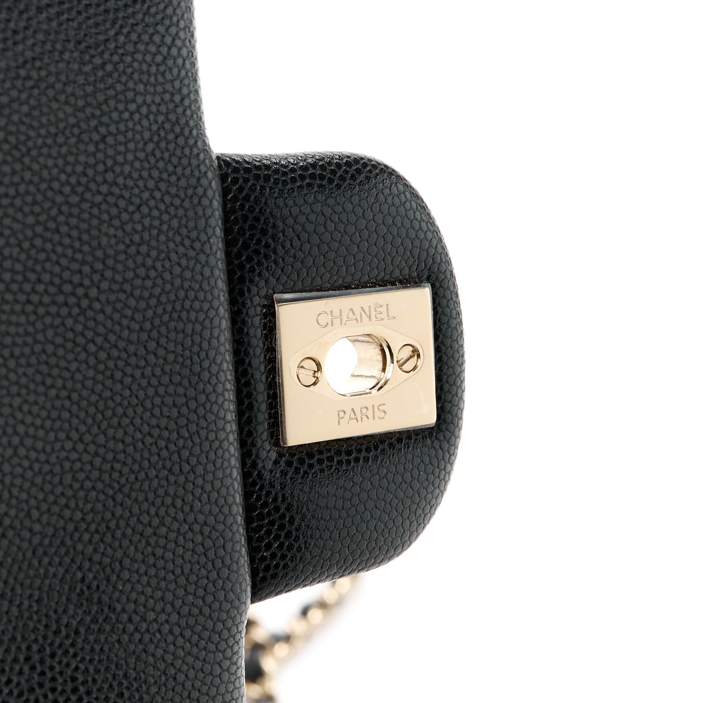 Caviar Quilted Mini Retro Twist Top Handle Flap Black