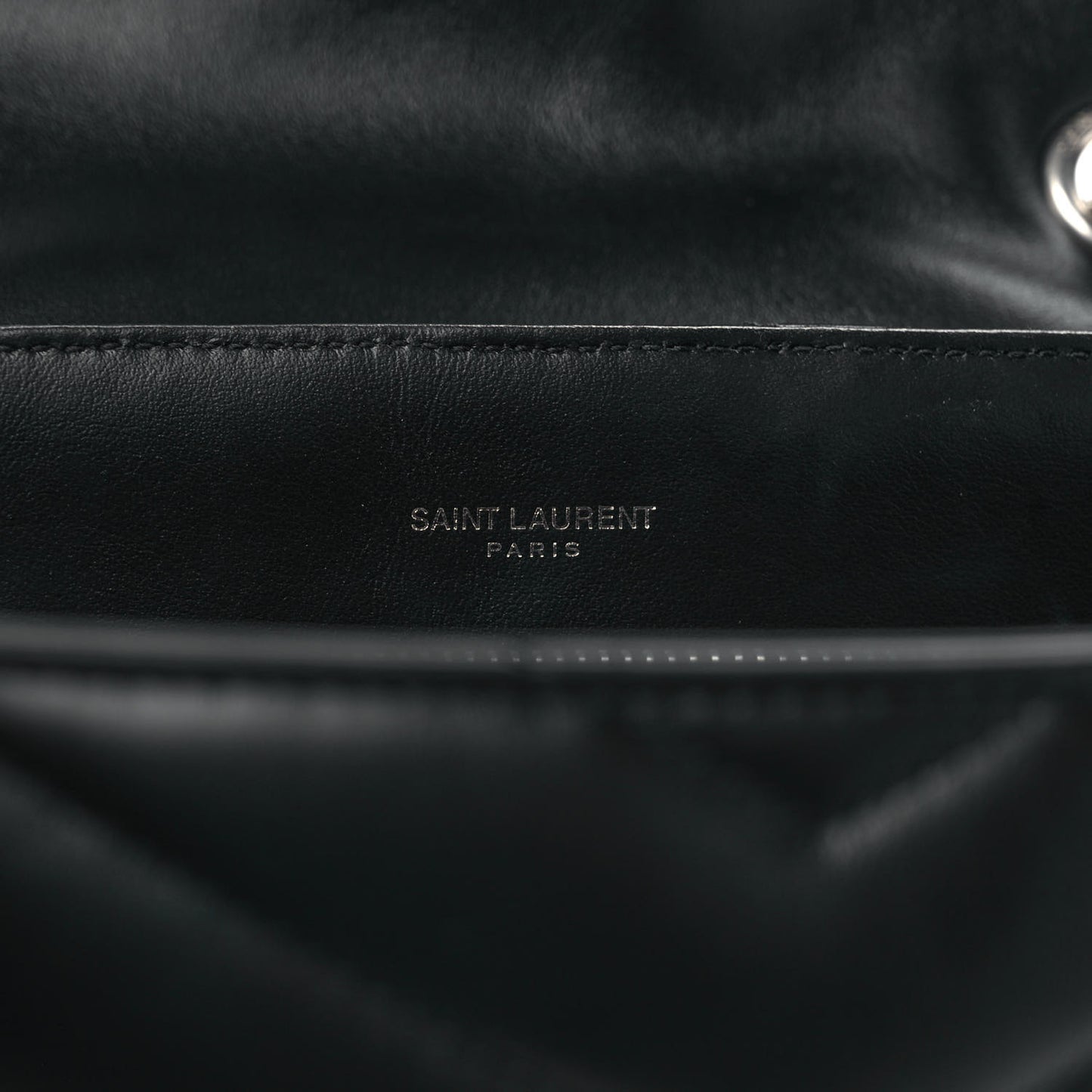 Calfskin Y Quilted Monogram Medium Loulou Chain Satchel Black