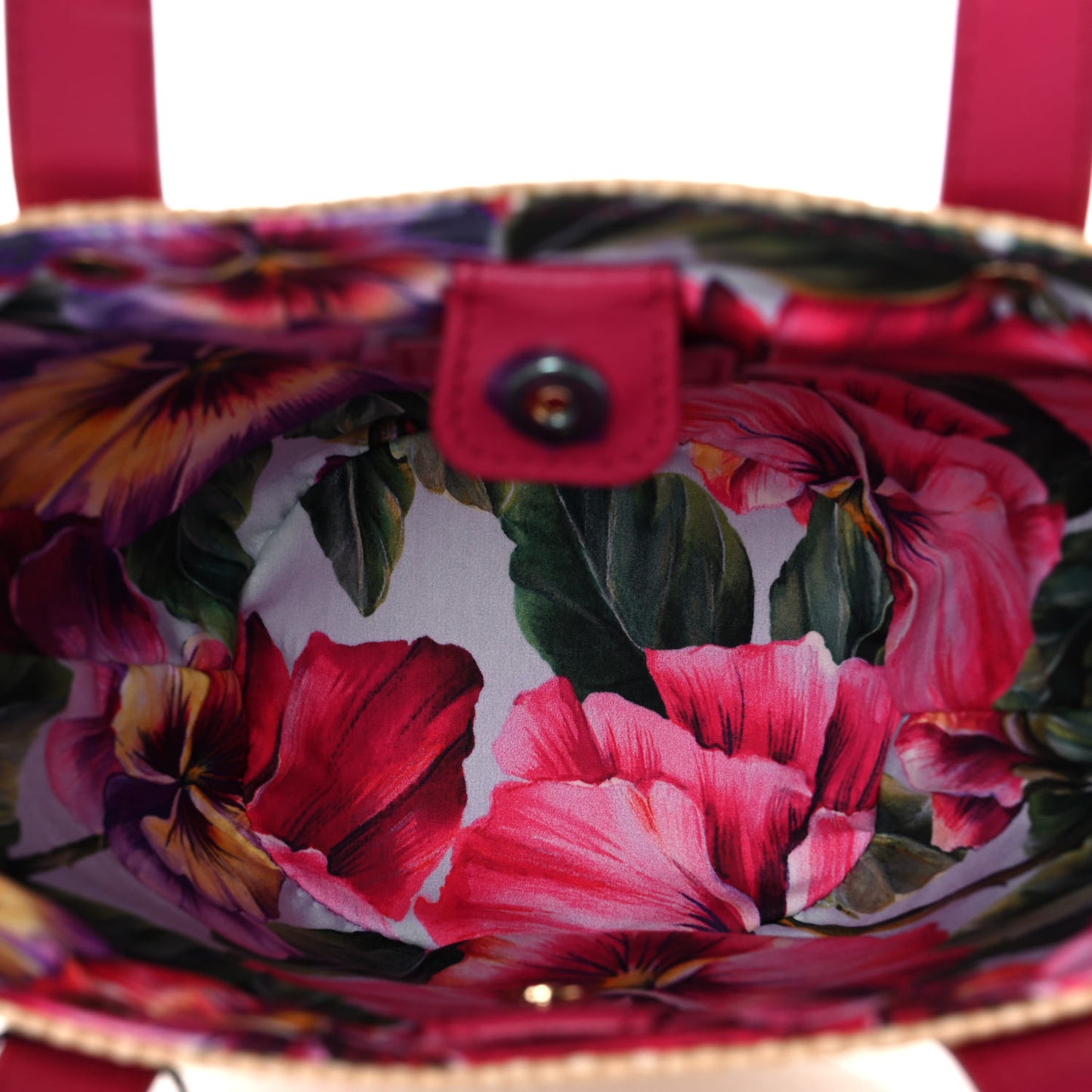 Woven Raffia Mini Kendra Logo Tote Pink Multicolor