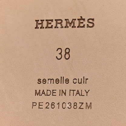 Hermes Calfskin Miss Sandals 38 White 7 of 8