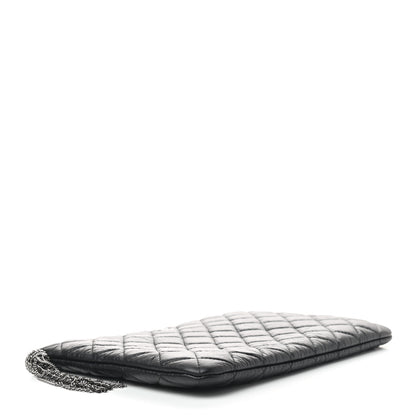 Chanel Aged Calfskin Quilted Medium Tassel Cosmetic Case Black 4 of 8