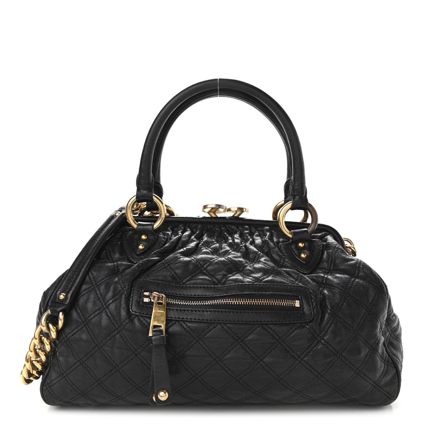 Calfskin Quilted Stam Black