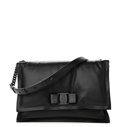 Salvatore Ferragamo Calfskin Small Viva Bow Shoulder Bag Black 1 of 11