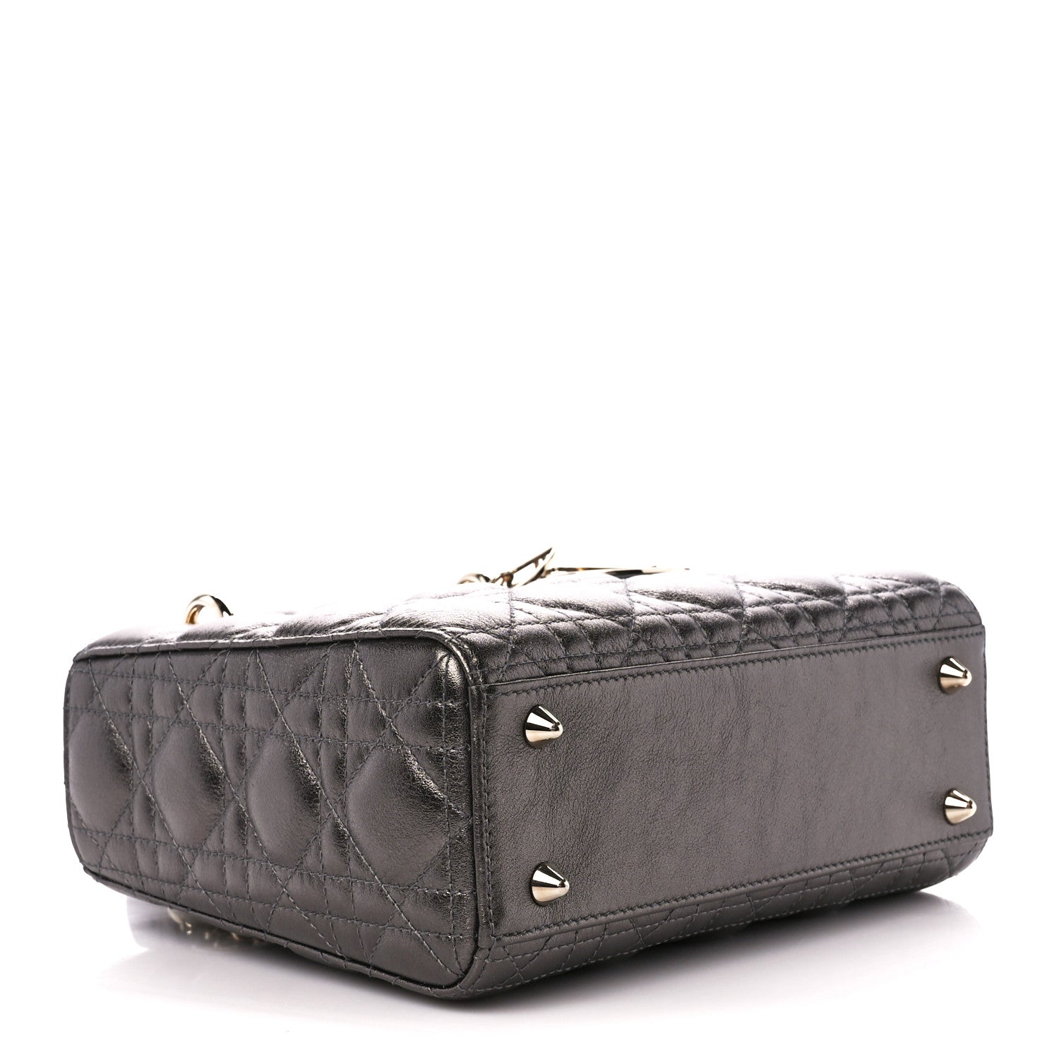 Christian Dior Lambskin Cannage Small My ABCDior Lady Dior Metallic Grey 4 of 12