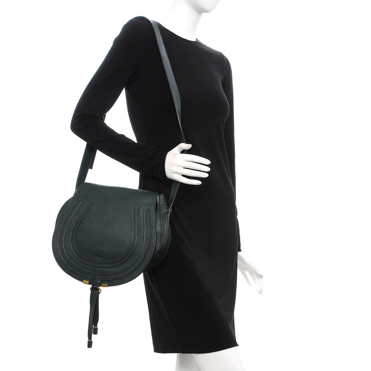 Calfskin Medium Marcie Round Crossbody Bag Epicea