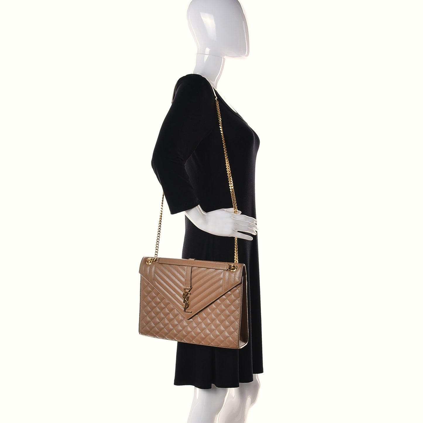 Grain De Poudre Textured Mixed Matelasse Triquilt Large Monogram Satchel Cork