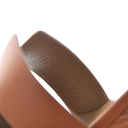 Hermes Calfskin Legend Wedge Sandals 39.5 Gold 10 of 10