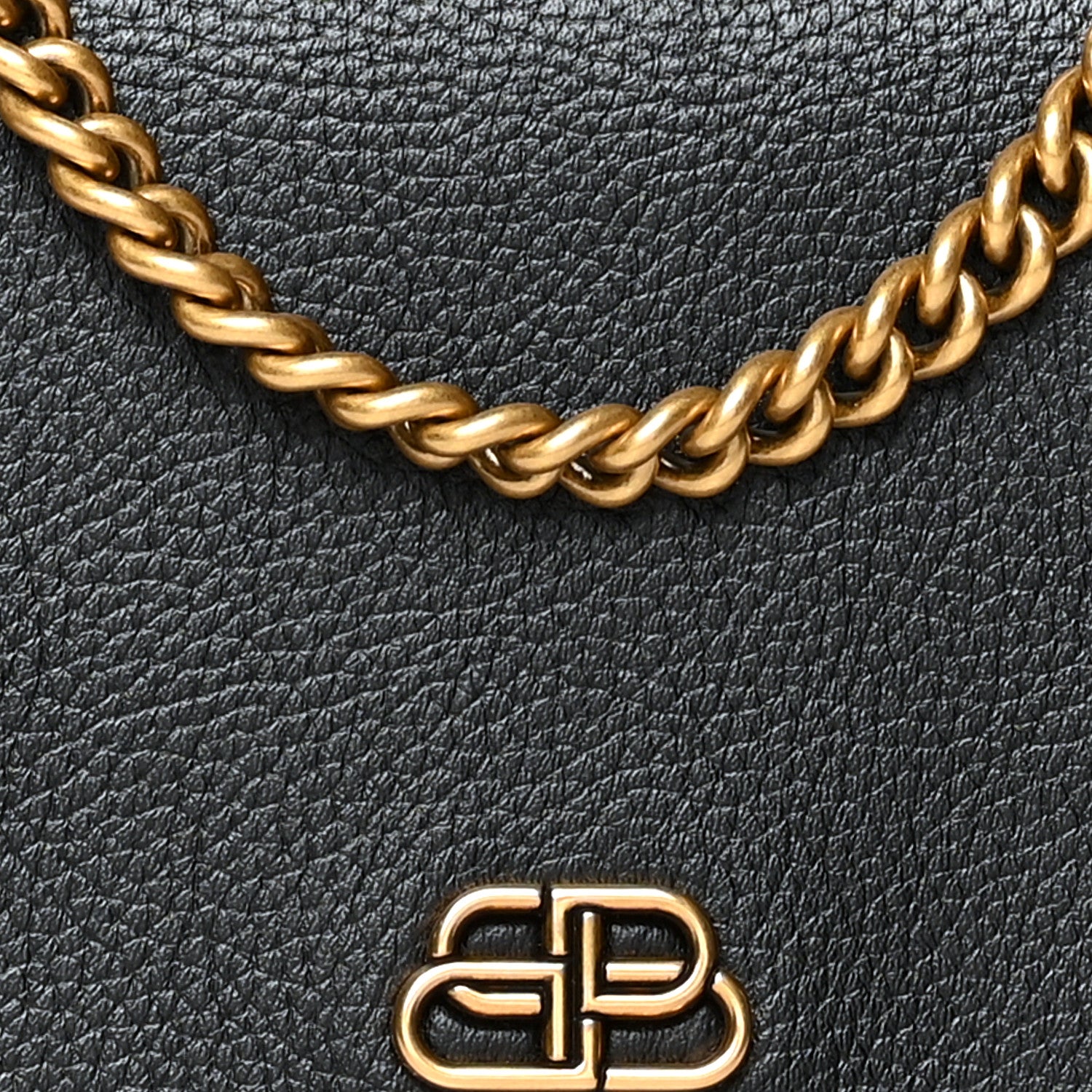 Balenciaga Vibrato Calfskin BB Phone Holder Wallet On Chain Black 7 of 10