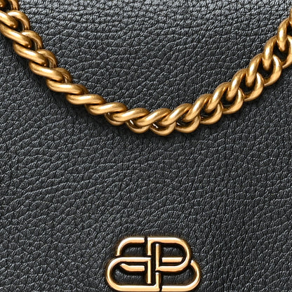 Balenciaga Vibrato Calfskin BB Phone Holder Wallet On Chain Black 7 of 10