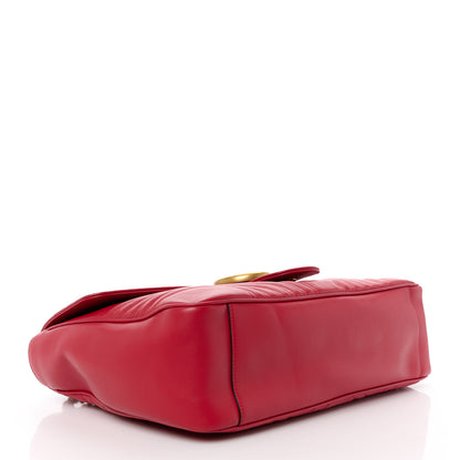 Gucci Calfskin Matelasse Large GG Marmont Shoulder Bag Hibiscus Red 4 of 12