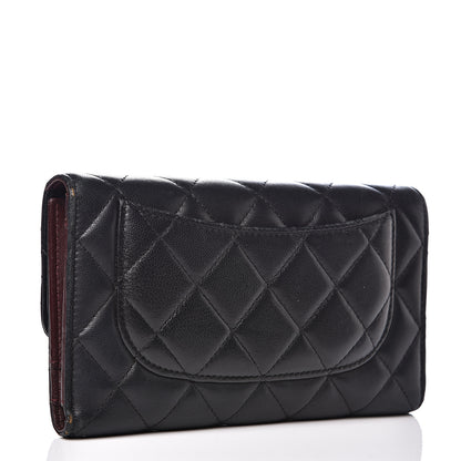 Chanel Lambskin Quilted Large Flap Wallet Black 2 of 17