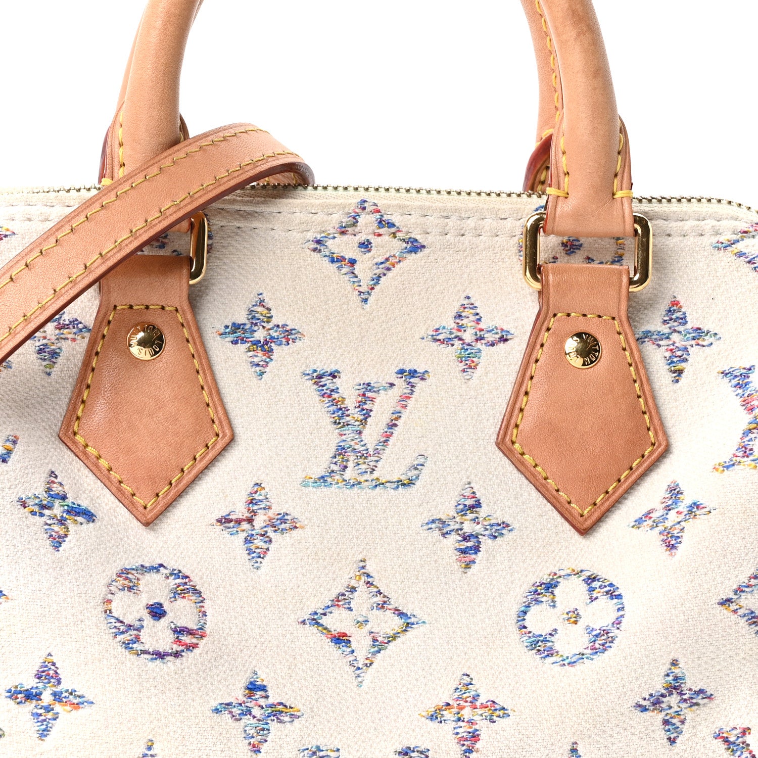 Louis Vuitton Monogram Jacquard Fabric Speedy Bandouliere 20 Multicolor Beige 7 of 9