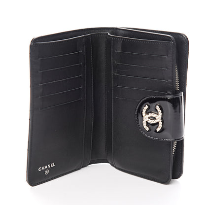 Chanel Patent Quilted Brilliant Zipped Pocket Wallet Black 5 of 9