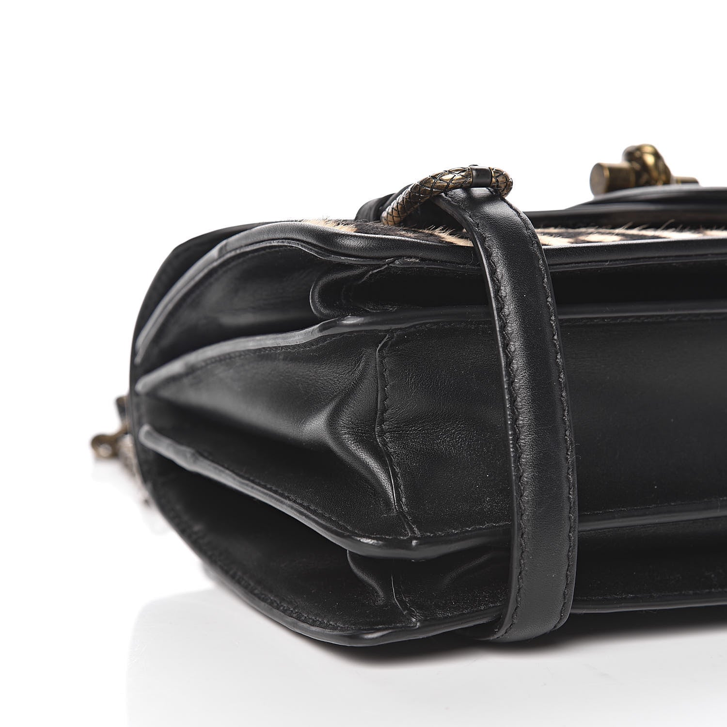 Bottega Veneta Calfskin Pony Hair City Knot Bag Black 10 of 11
