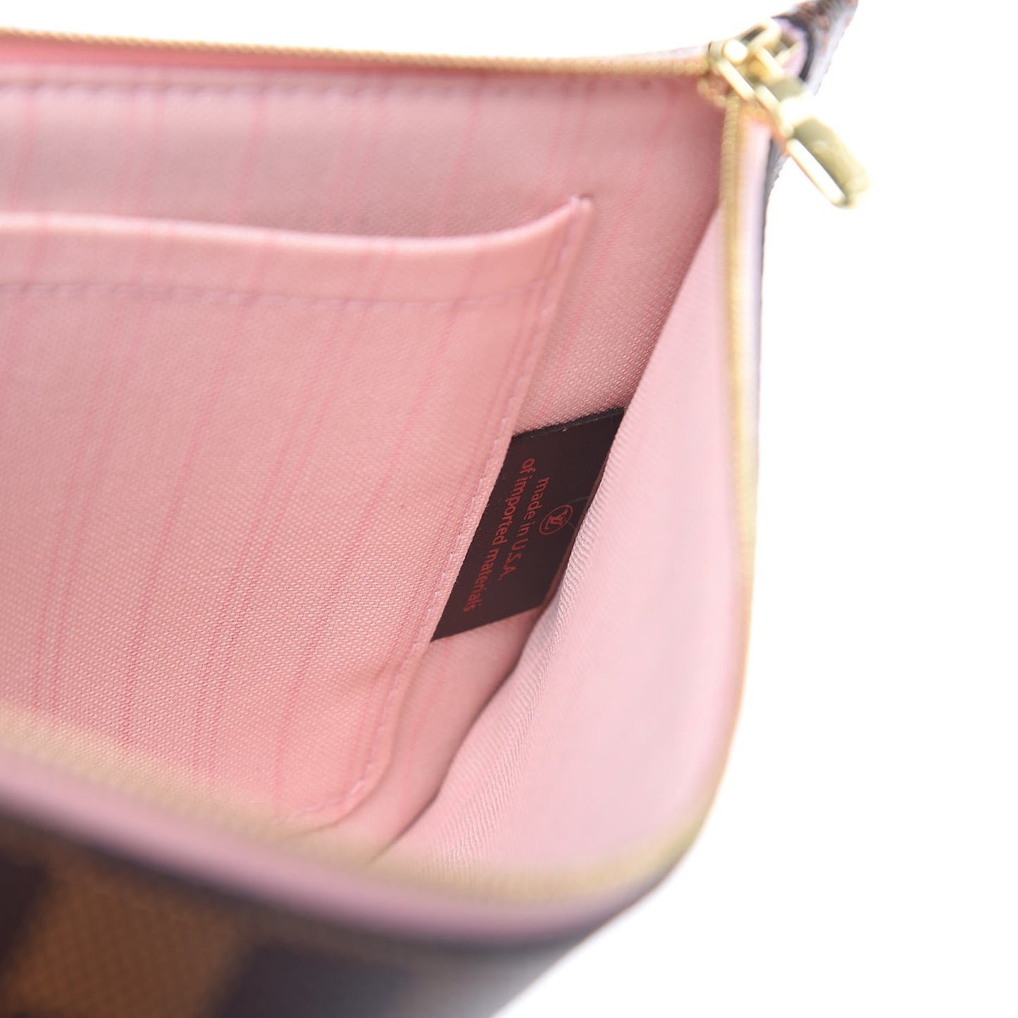 Damier Ebene Neverfull MM GM Pochette Rose Ballerine