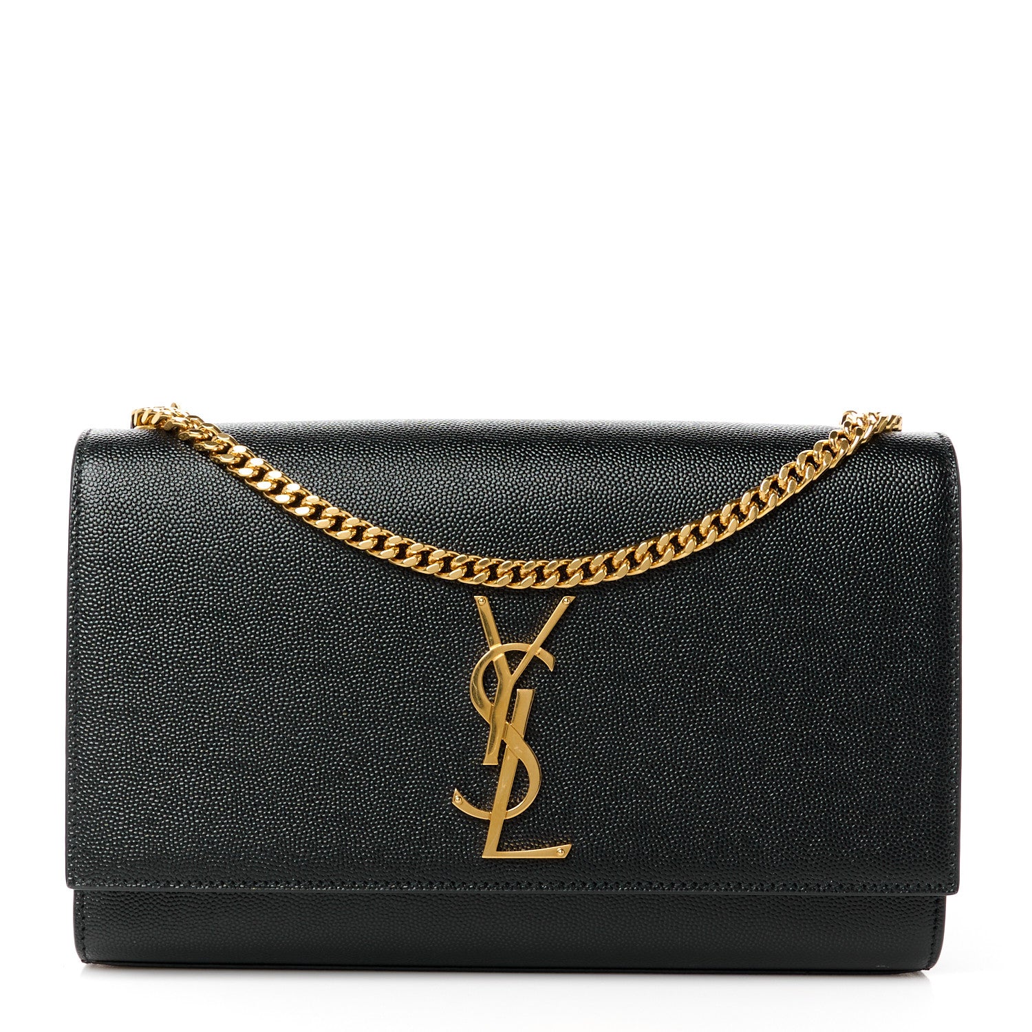 Saint Laurent Grain De Poudre Medium Classic Monogram Kate Satchel Black 1 of 11