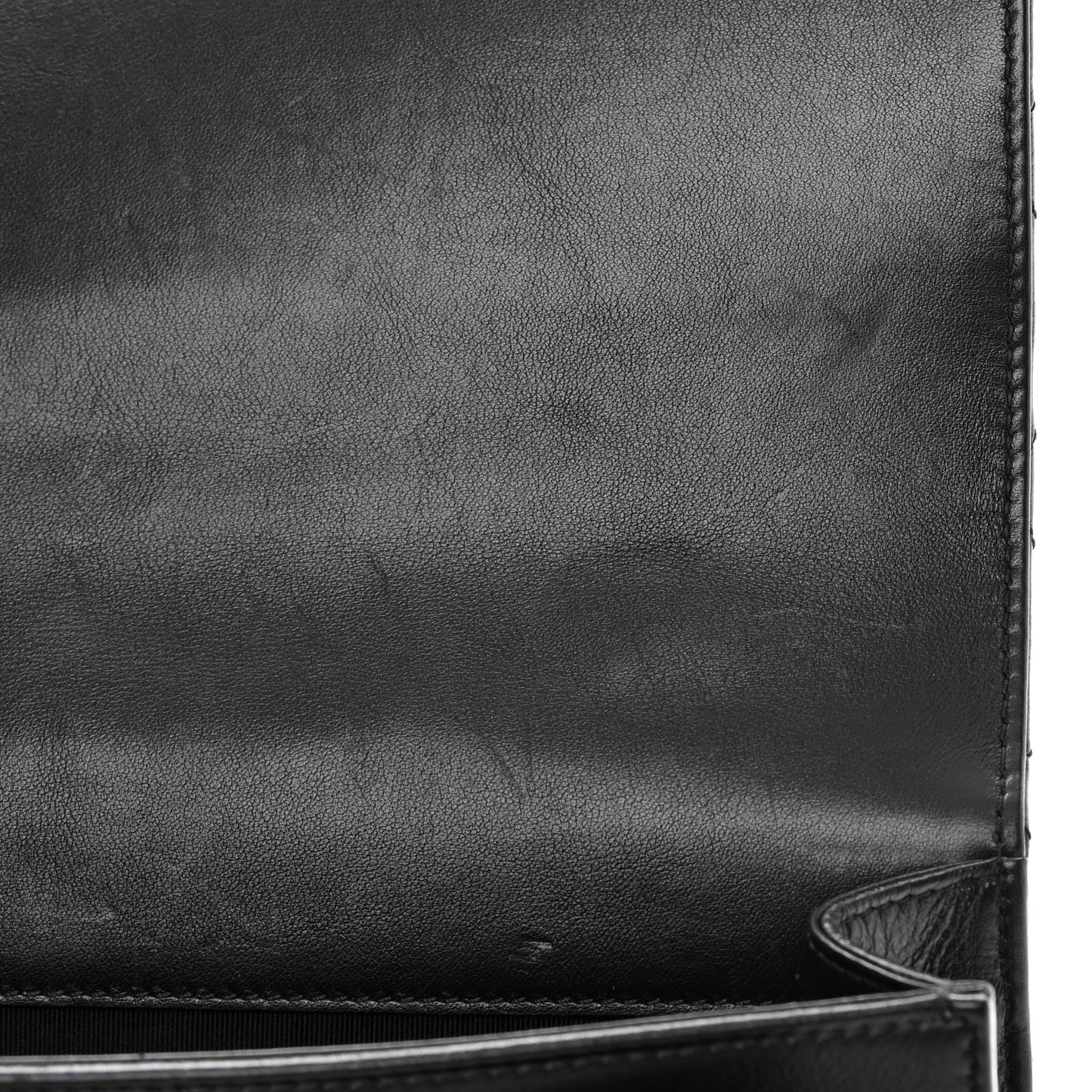 Calfskin Caviar Quilted Chain Handle Flap Black