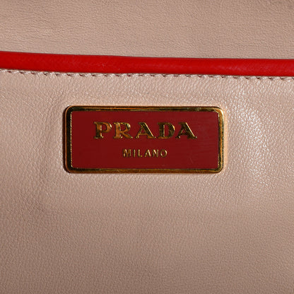 Prada Saffiano Vernice Pyramid Bag Rosso Geranio Black 6 of 9