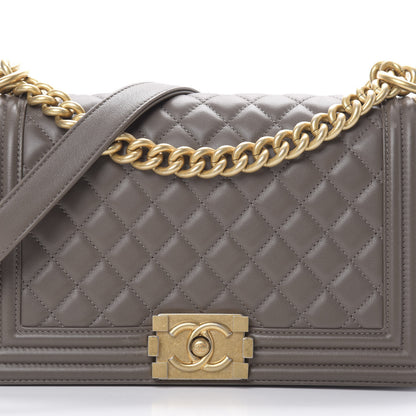 Chanel Lambskin Quilted Medium Boy Flap Khaki 8 of 13