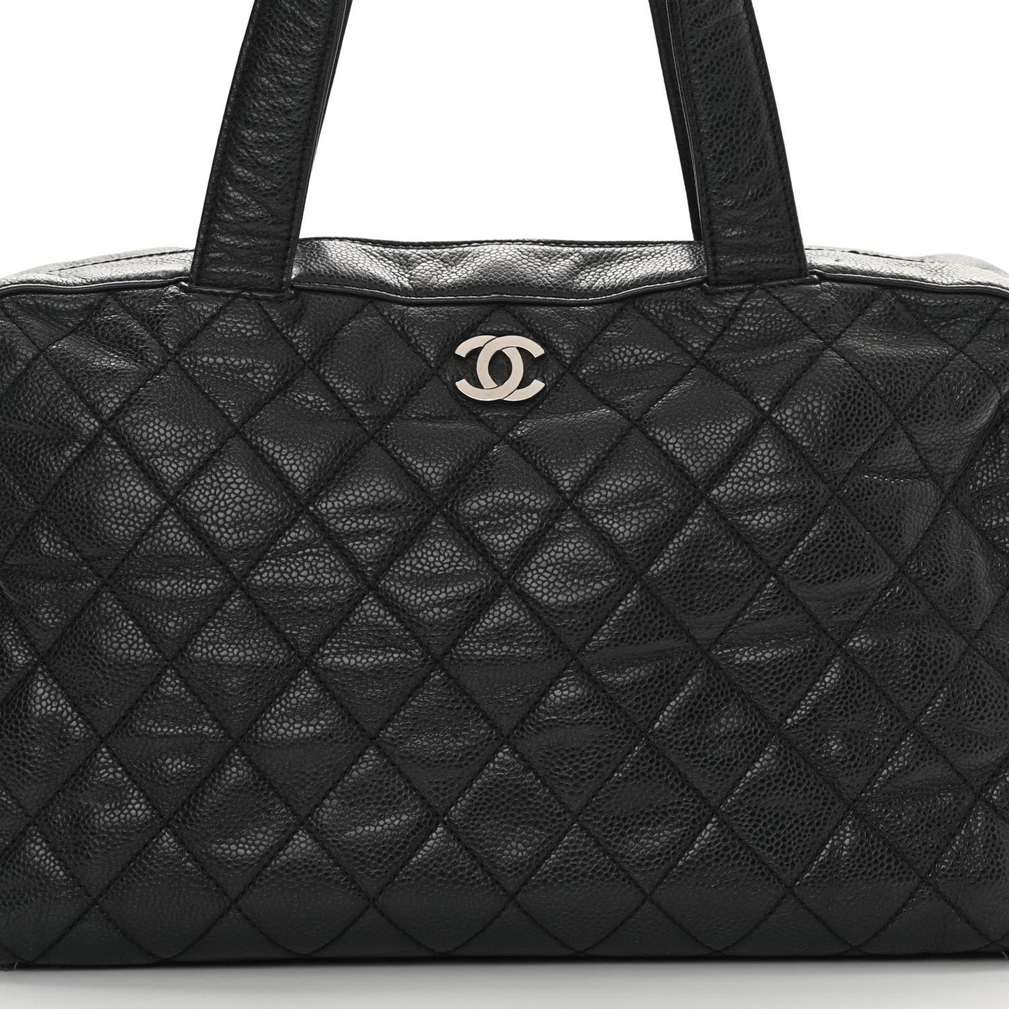 Caviar Quilted Bowler Black