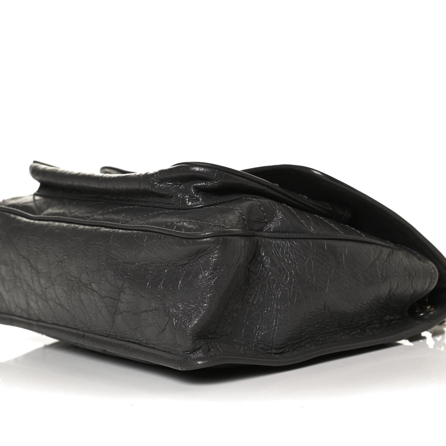 Saint Laurent Crinkled Calfskin Matelasse Monogram Large Niki Chain Satchel Storm 11 of 17