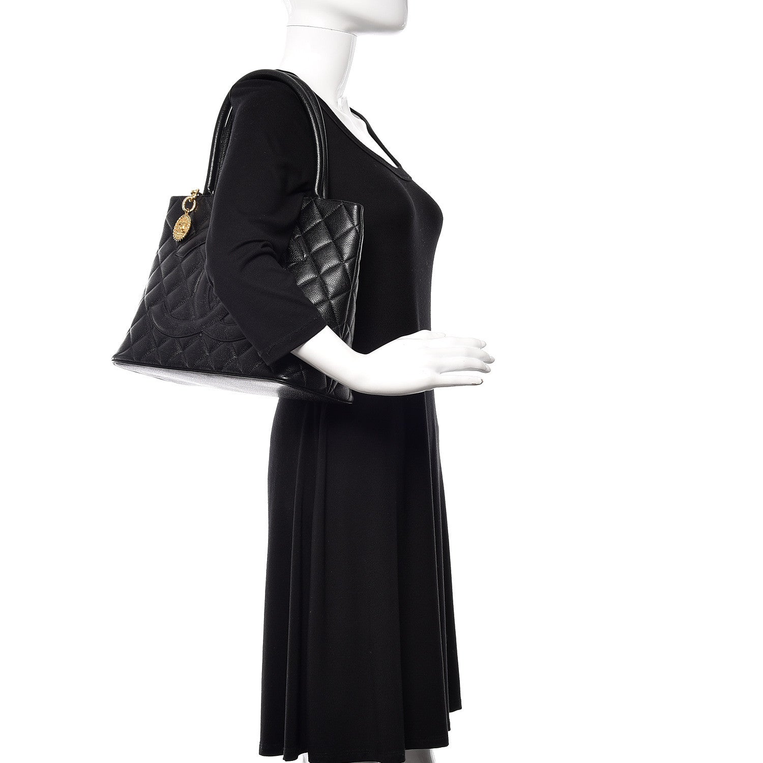 Chanel Caviar Quilted Medallion Tote Black 2 of 11