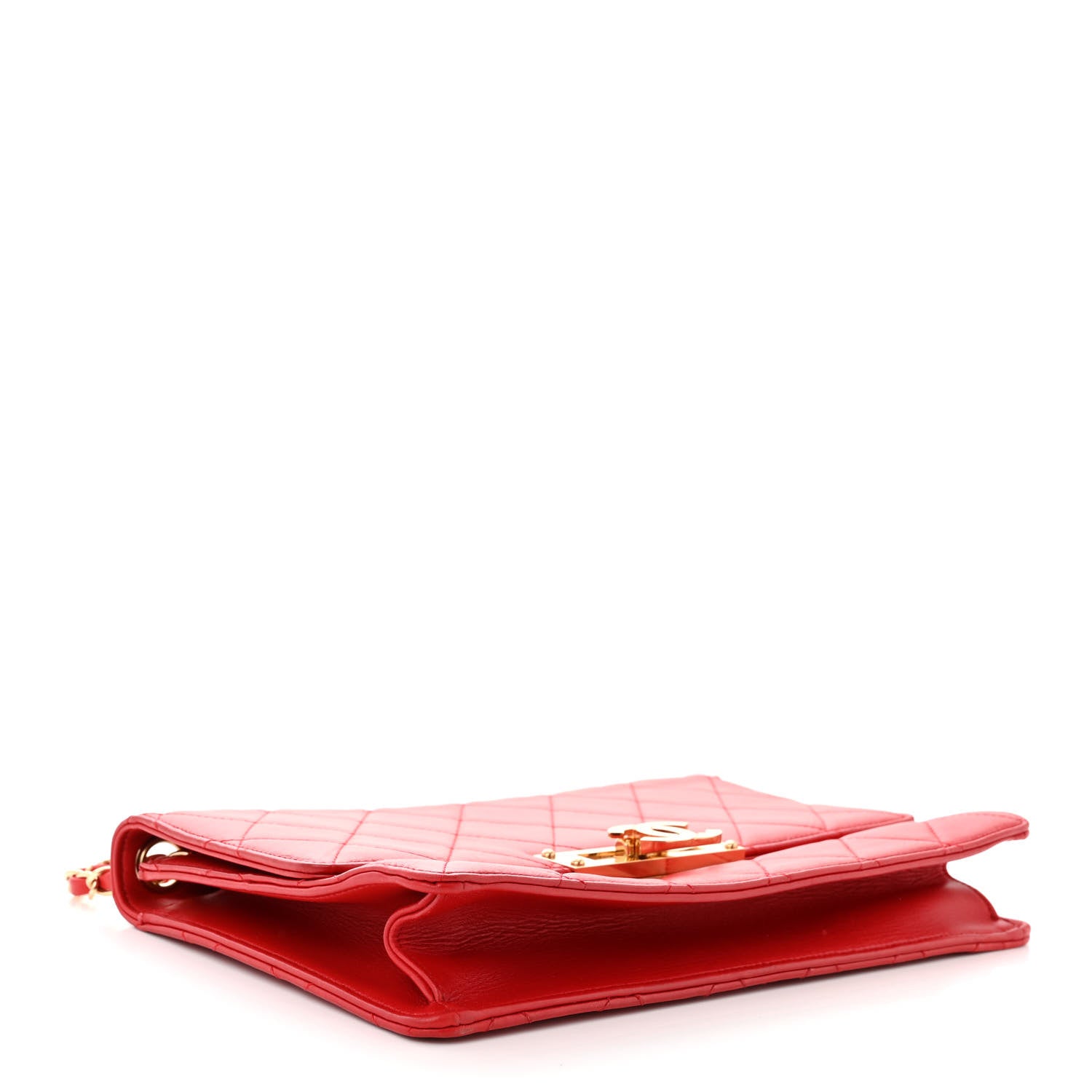 Chanel Lambskin Quilted Large Golden Class Flap Red 4 of 10